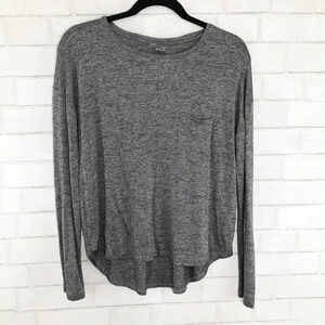 Vince Heathered Gray Long Sleeve Tee Shirt Women's Size XS